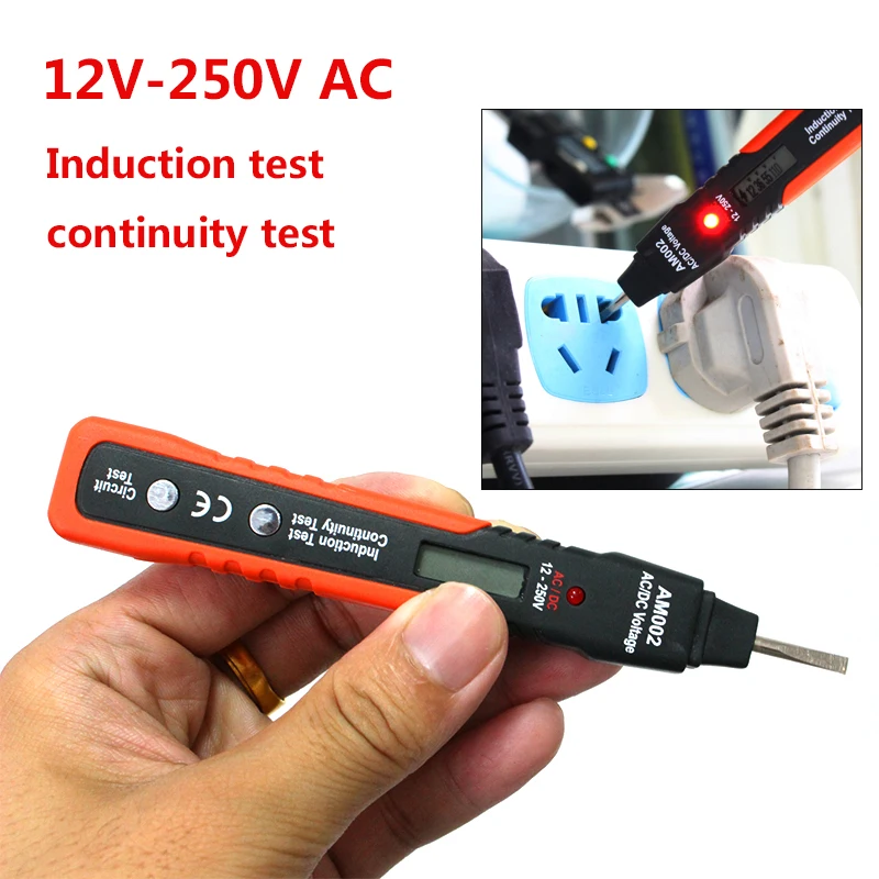 

Professional Induction type/Contact 12V-250V AC 50-500Hz voltage test tool Electrical Tools Pen Circuit Testers