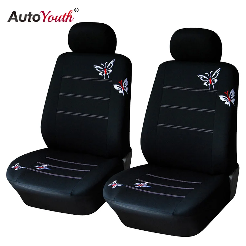 AUTOYOUTH Butterfly Embroidered Car Seat Cover Universal Fit Most