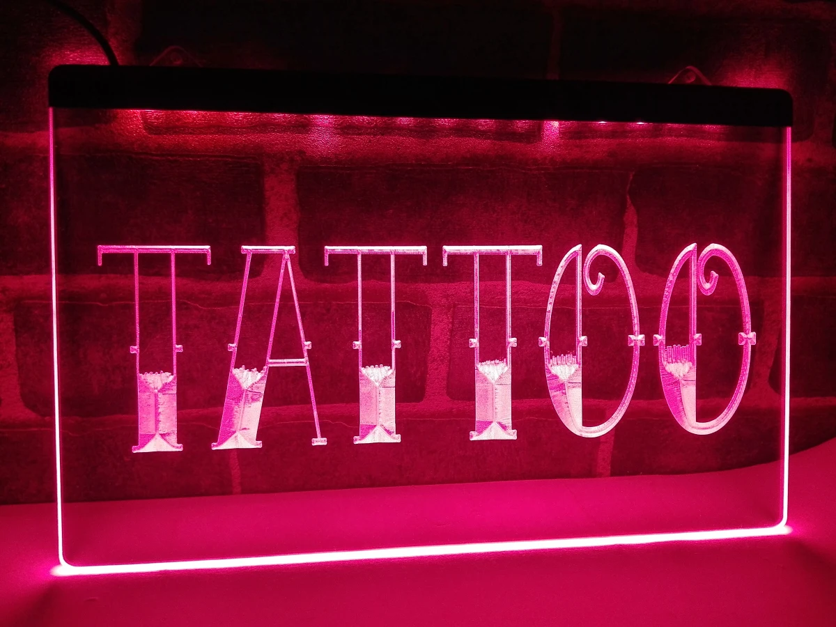 Tattoo Bar Pub Art Piercing LED Neon Light Sign home decor crafts