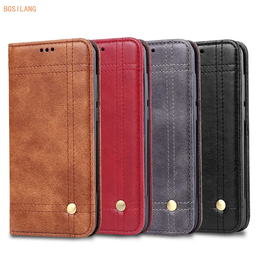 Bosilang vintage Style Double Stitch Featuring Leather Wallet Stand Cover for Huawei Honor 9 | Мобильные телефоны и