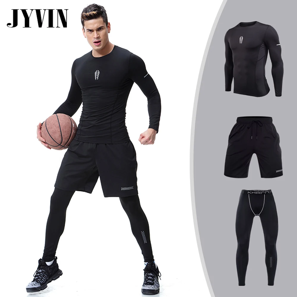 Ceny Kompresyjne męskie dresy sportowe szybkie suche zestawy do biegania odzież męska sport biegacze trening GymFitness dresy zestaw do biegania demix
