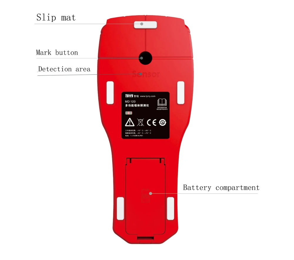 MD120 Многофункциональный ЖК-детектор стены ручной Стад Finder металл, дерево, штифты кабель переменного тока живой провод сканер