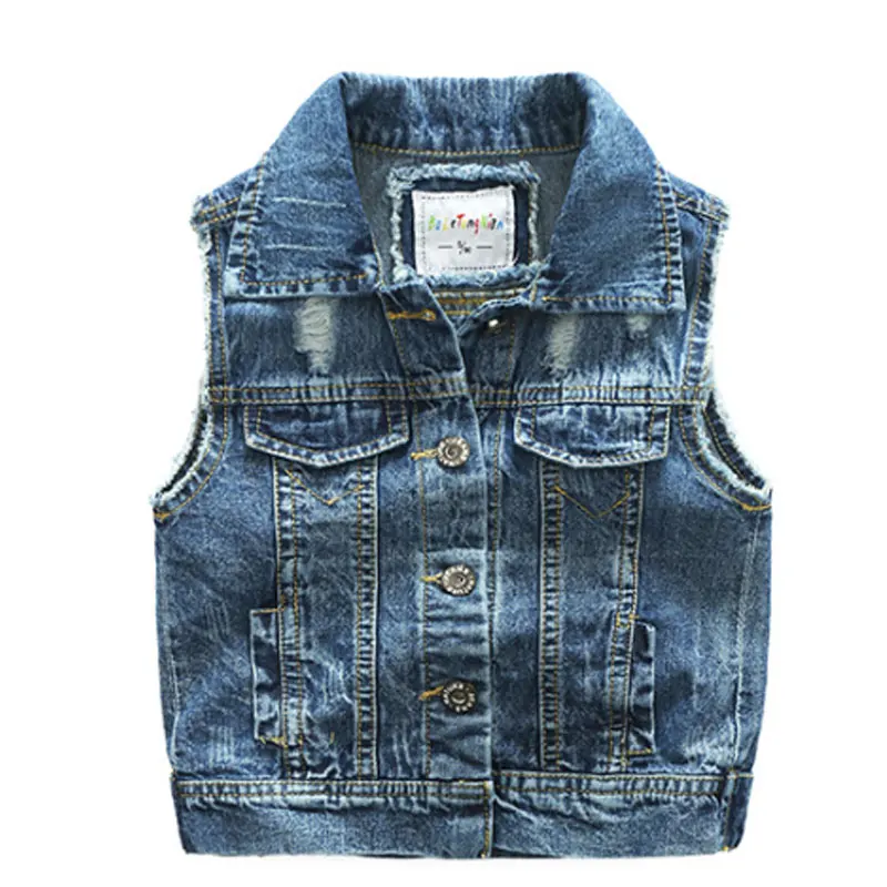 Denim Infant Boy Vests Waistcoat Kids Clothes Fashion Autumn Sleeveless