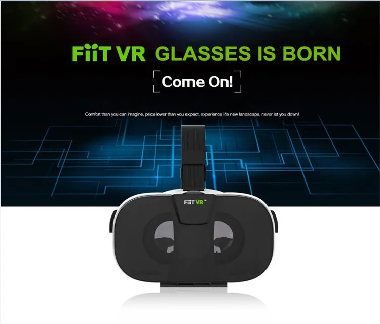 FIIT VR 3D Virtual Reality Video Helmet Cardboard 2.0 VR Glasses Box for 4.0-6.5 inch Smartphone Lightweight Ergonomic Design