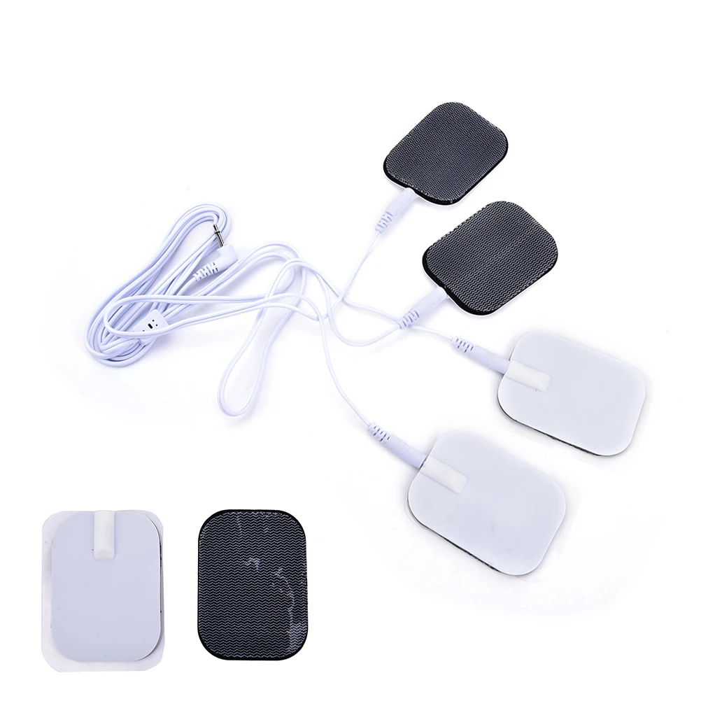 New arrival 4Pcs stick Tens Units Electrodes Pads + 1Pc Wires Cable Replacement Pad for Massage