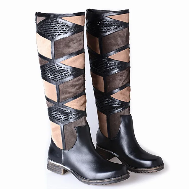 Zobairou top quality Botas mujer overknee thigh high boots black brown leather cowboy boots sexy zipper rain boots shoes woman 4