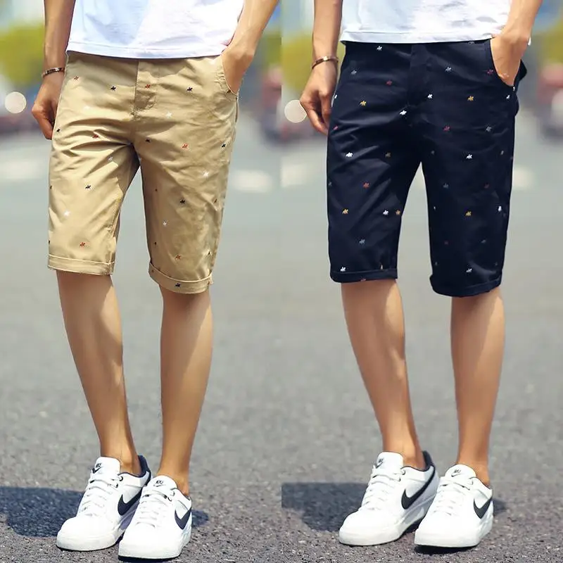 2015 nuevos hombres de marca Shorts Slim Fit alta calidad de algodón de