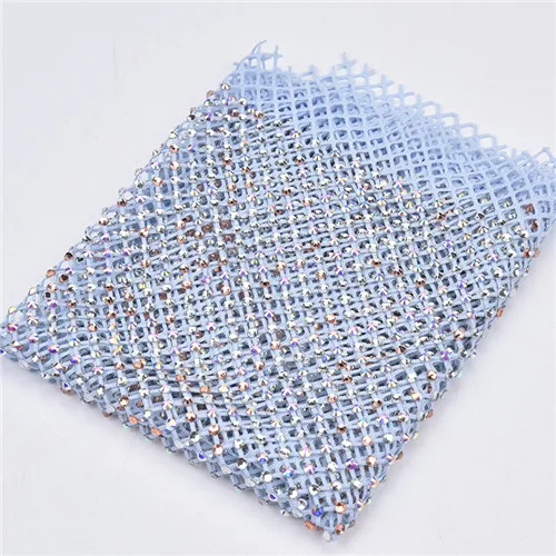 light blue 23,5*39 см/лист стрейч SS16 Стразы сетка со стразами прозрачный кристалл AB отделка стекло камень шитье для одежды сумки обувь DIY - Цвет: light blue