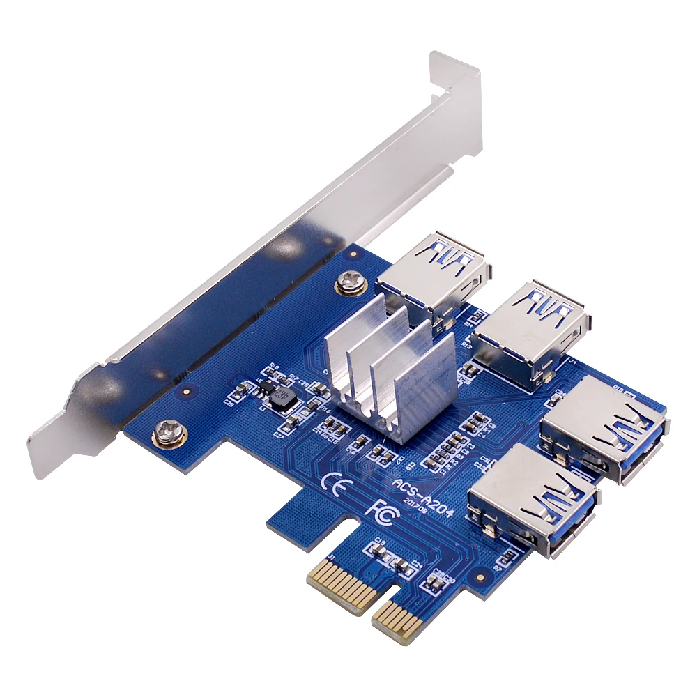 CHIPAL PCI E 1X до 4 USB 3 0 карта расширения PCIE 16X адаптер Express порт множитель концентратор