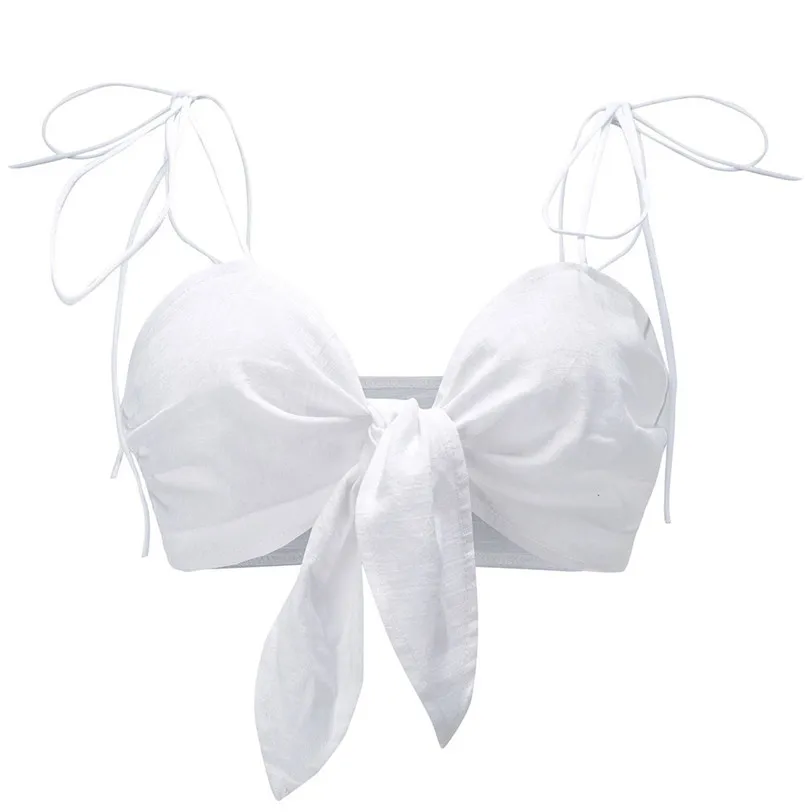 Sexy Bowknot Crop Top Female Camis Beach Bustier Bra Casual Vest Women's Tops Base Shirt Cropped Women's Blouse Wholesale noFB12 (8)