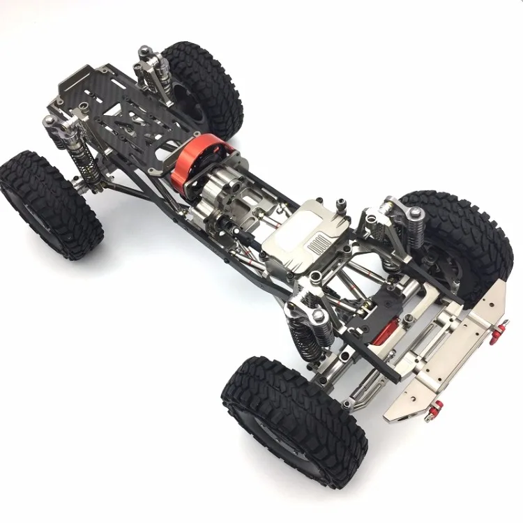 CNC Алюминий металла с карбоновая рама для RC автомобилей 1/10 осевой SCX10 шасси 313 мм Колесная база автомобиля 4WD гусеничный автомобили Запчасти