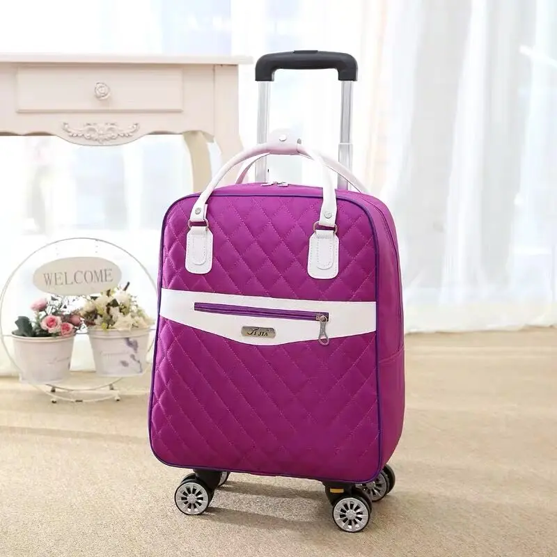 Women Travel Luggage Suitcase handbag girls Cabin Waterproof Oxford Rolling Trolley suitcase Lady Carry-Ons wheels Drag bag spinner luggage