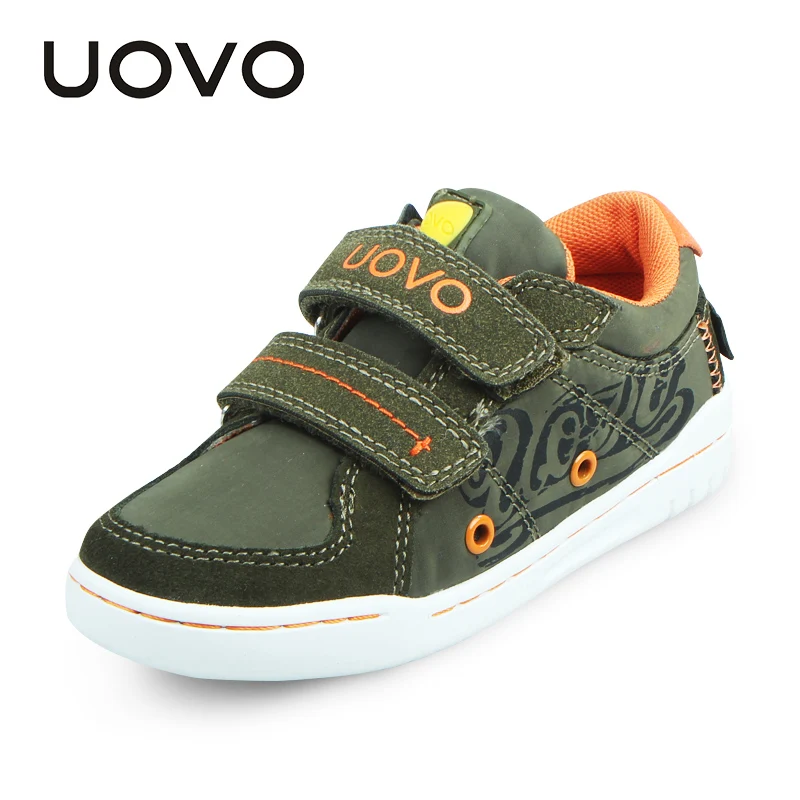 UOVO 2017 Children Shoes Double Hoop and loop straps Kids Boys Shoes Fabric Suede Casual Sneakers