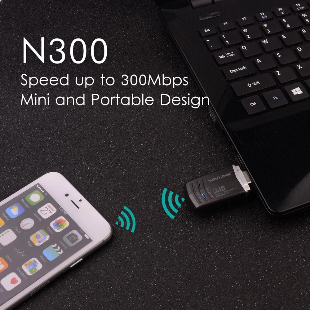 Wavlink Mini N300 Wi-Fi адаптер беспроводной сетевой карты wifi USB WPS IEEE802.11b/g/n для Windows XP/Vista/7/8/8,1/10 MAC OS