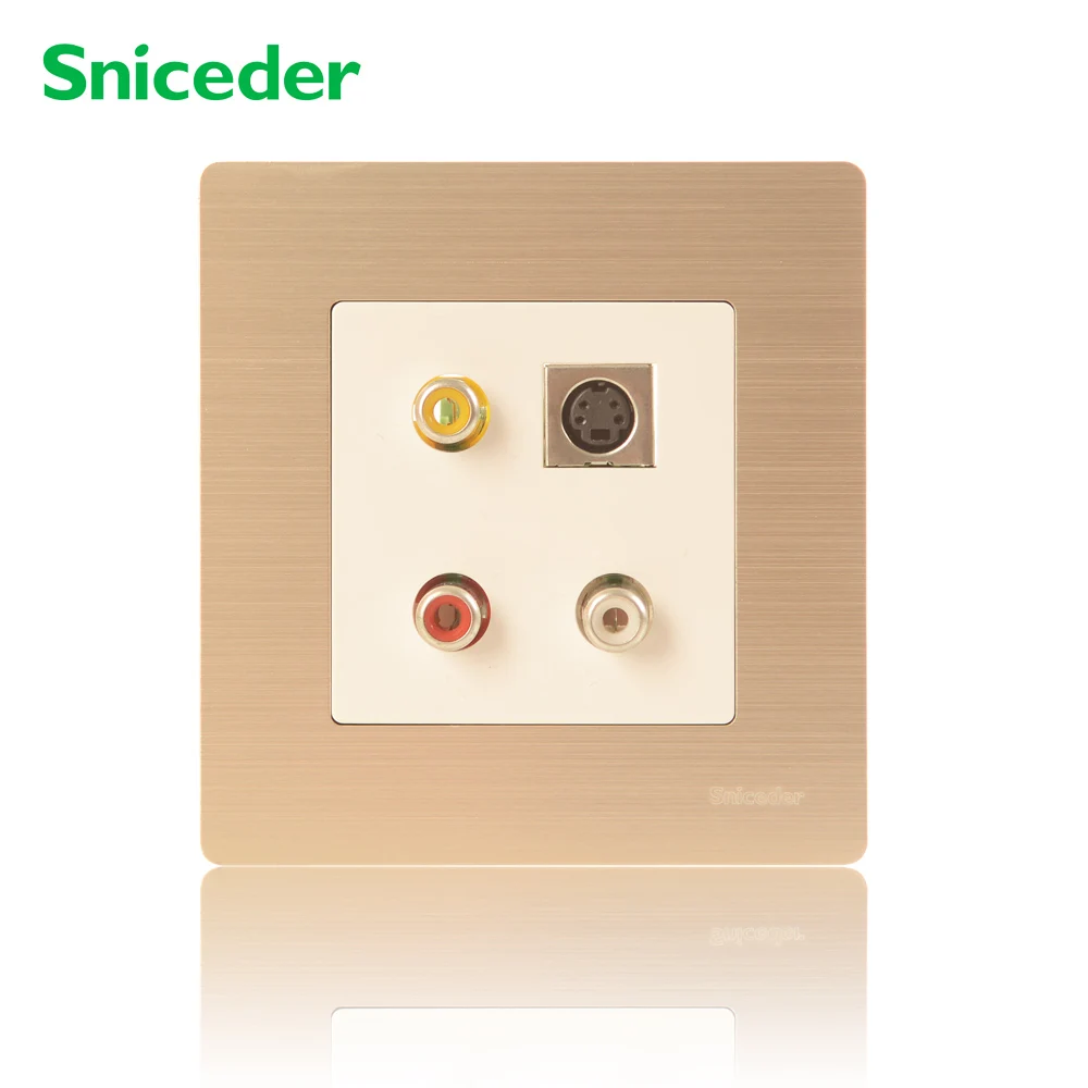 Scinder 86 domestic champagne gold wall switch socket wire terminal