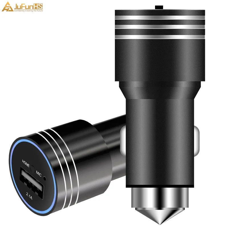 

12V Car USB Charger with Safety Hammer Multifunction Bluetooth Car Kit Hands Free FM Transmitter Mp3 Player for Iphone Android