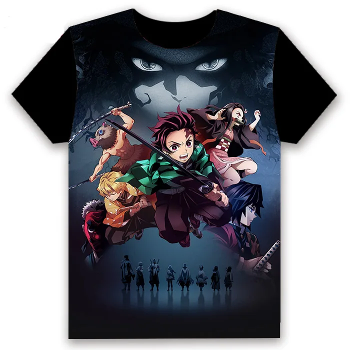 Мужская футболка аниме Demon Slayer: Kimetsu no Yaiba Kamado Tanjirou с принтом коротким рукавом