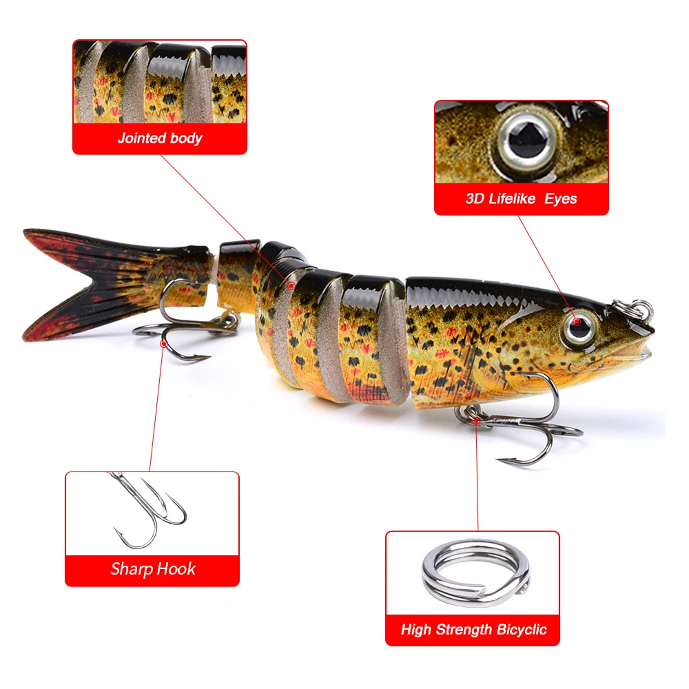 13 cm 26g غرق Wobblers 8 قطاعات الصيد السحر متعددة صوتها Swimbait الصلب بيت الصيد معالجة ل باس إيسكا crankbait 13 cm 26g غرق Wobblers 8 قطاعات الصيد السحر متعددة صوتها Swimbait الصلب بيت الصيد معالجة ل باس إيسكا crankbait