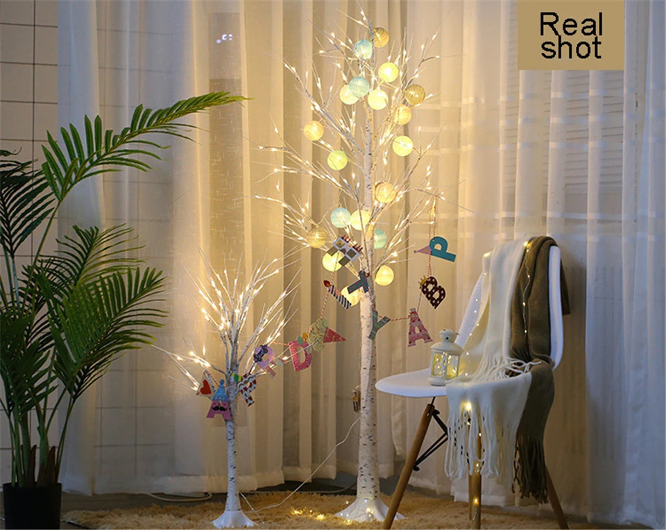 Árvore de Bétula Iluminação da Árvore Transporte da Gota Luz para o Natal Lâmpada Decorações Prata Casa Férias ue Interior Moderno Criativo Led 25 o natal decorações prata casa férias ue