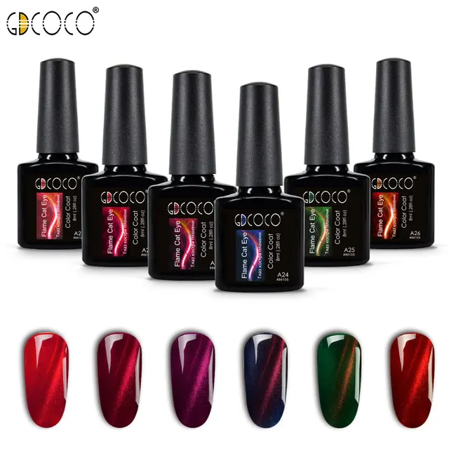 Best Offers GDCOCO 3D Cat Eye Gel 2019 Newest Flame Red Color Nail Gel Polish Soak off UV LED Gel Varnish Glitter Magnet DIY Gel Lacquer
