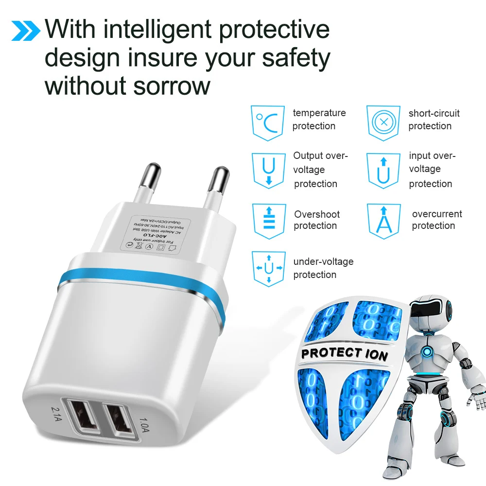 Зарядное устройство с двумя USB портами 5 В 2 А|Зарядные устройства| |