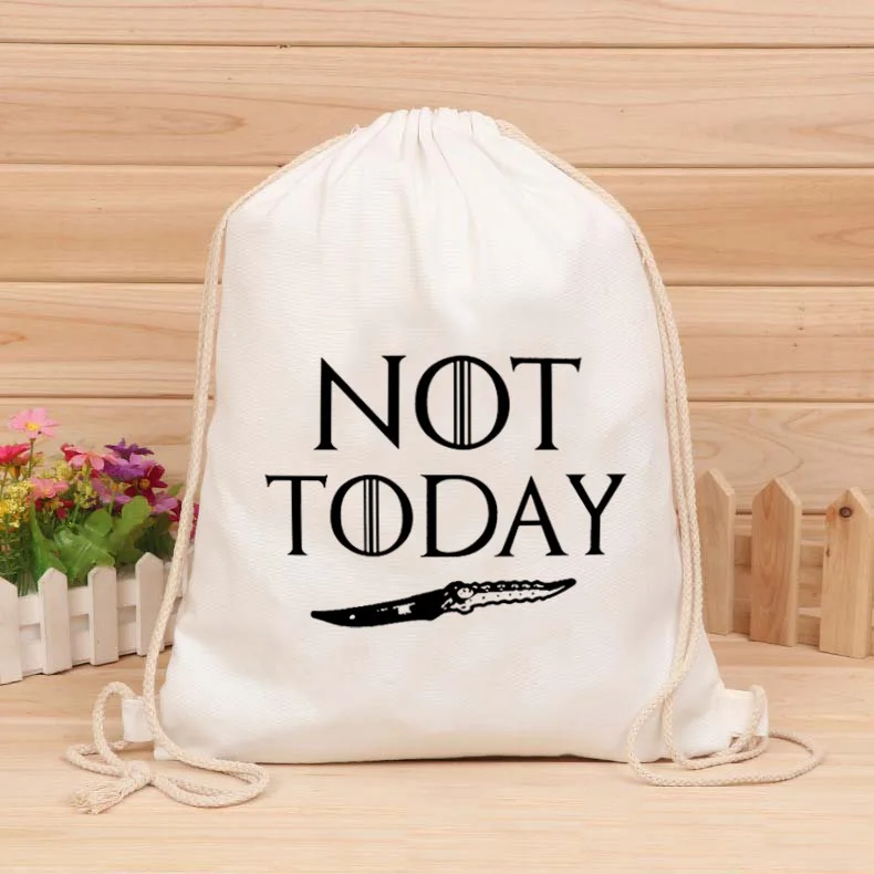 New Arya stark not today women's bag female backpack bags Drawstring bag Draw pocket for women 2019 New Arya stark not today women's bag female backpack bags Drawstring bag Draw pocket for women 2019