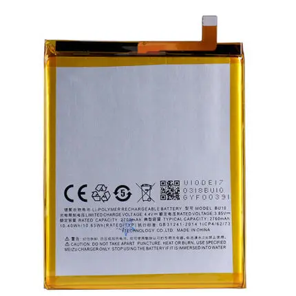 

For Meizu U10 Battery BU10 Compatible MeiBlue U10/U680A 2760mAh Battery Replacement High Quality Battery Parts Smart Phone