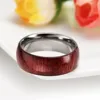 TIGRADE 8mm hombres anillo medio madera incrustación medio Titianium boda banda anillos de compromiso para Mujeres Hombres anel anillos para hombre ► Foto 2/5