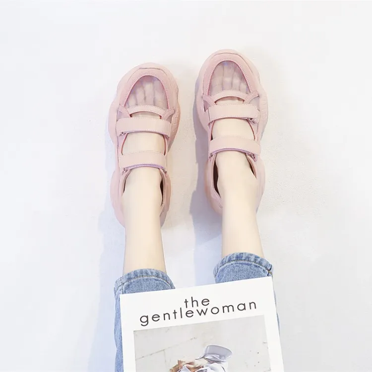 Summer Chunky Sandals Women Buckle Open Toes Women Sandals Shoes Casual White Ladies Shoes Breathable Platform Sandal