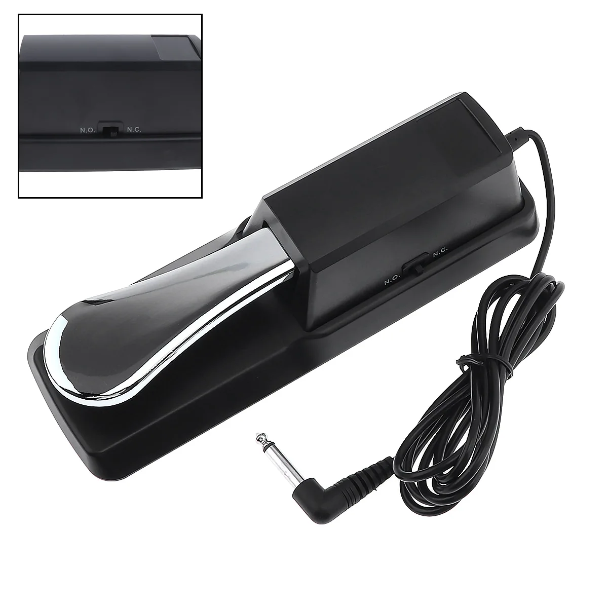New Universal Electronic Organ Piano Keyboard Sustain Pedal Chrome