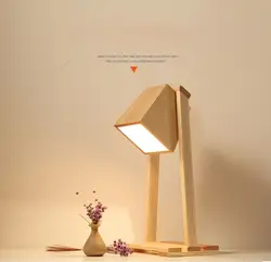 Простой деревянный настольная лампа нордическая Ameican теплый творческий освещение стол LampFor дома Спальня фойе отеля исследование Resding детей