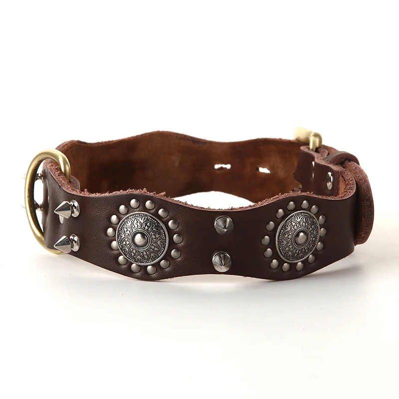 Buy Luxury Genuine Leather Dog Collars For Small