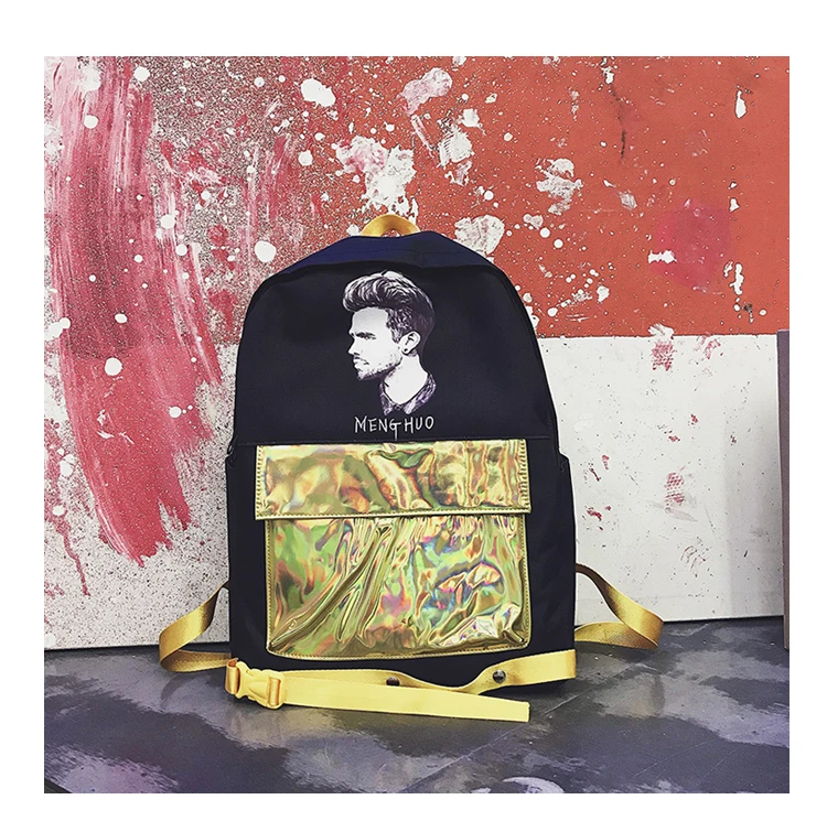 Menghuo Patchwork Women Backpack Laser Holographic Bag Mochila Feminino Silver Multicolor School Bags Leather Daypack Olografico (29)