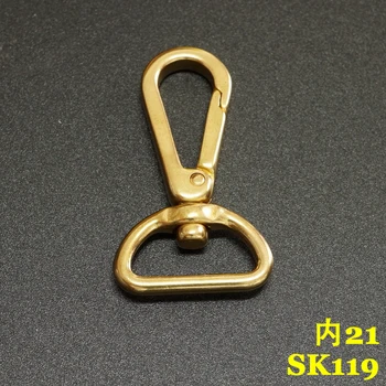 

(SK119) 2pc Solid Brass Spring Snap Hook Swivel Clasp Key Ring Chain Hardware