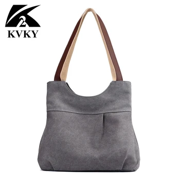 

2019 New Casual Canvas Bag Women Handbags Tote Bag Canvas Shoulder Shopping Bag for Ladies Beach Bags Casual Tote bolsa feminina