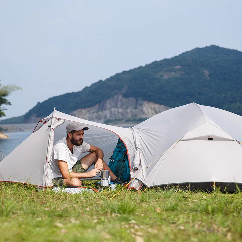 NatureHike Mongar палатка 2 человек Сверхлегкий 20D нейлон алюминиевый сплав полюс двойной слой открытый туристический тент NH17T007-M