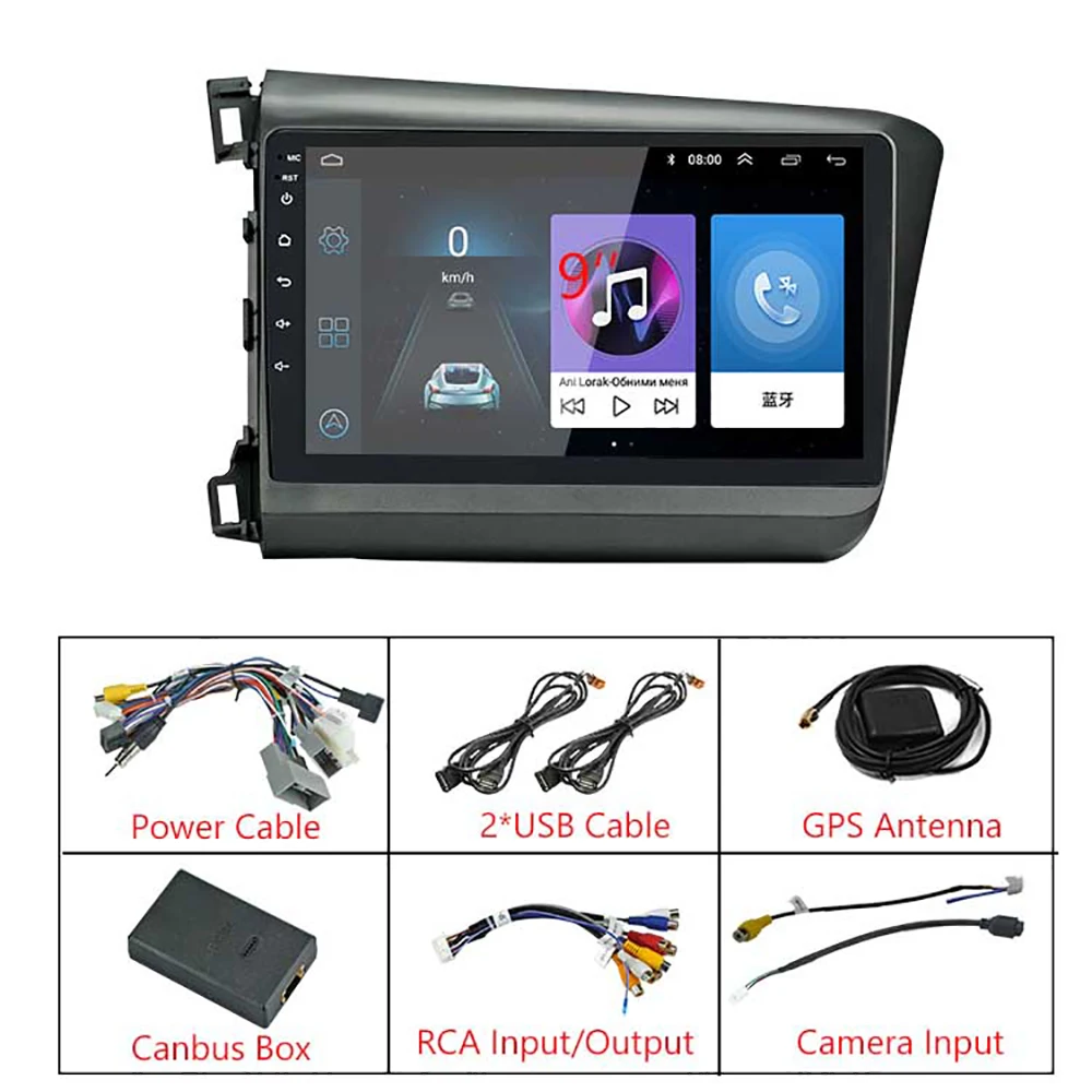 2 din Android 8 1 г + 16 автомобильный Радио стерео 9 "сенсорный экран GPS Bluetooth Wi Fi x 600 1024 USB