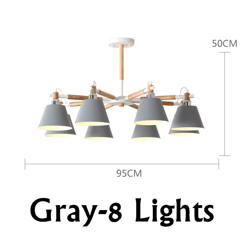 TRAZOS, скандинавские подвесные лампы для спальни, для чтения, настенный прикроватный бра, Luminaira, современный деревянный E27, настенный светильник - Цвет абажура: Gray-8 lights