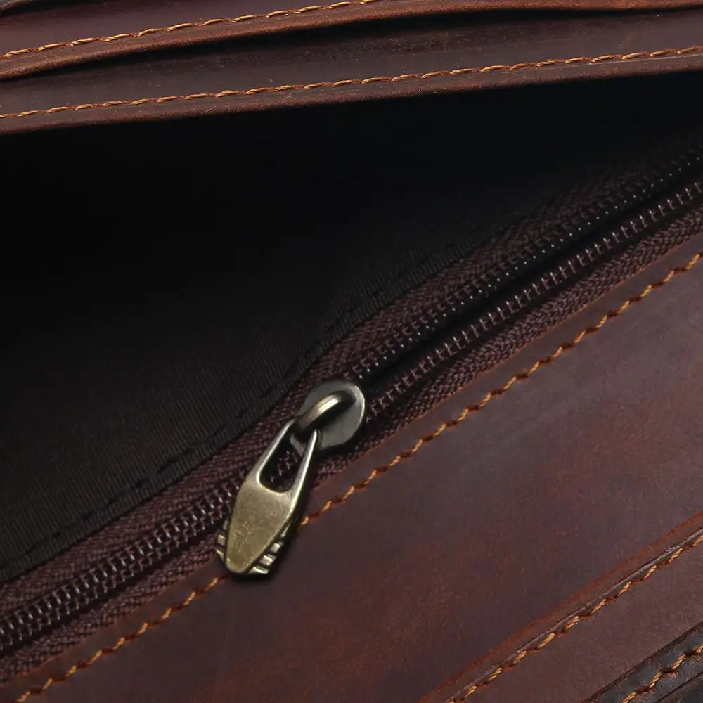 Mens Long Crazy Horse Leather Wallets Men Genuine Wallet Clutch Vintage Male Purse 6