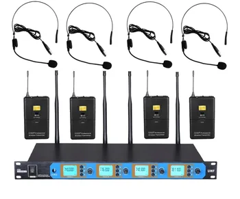 

4x100 Channel Professional UHF Four Wireless Headset Microphone System wireless microphone