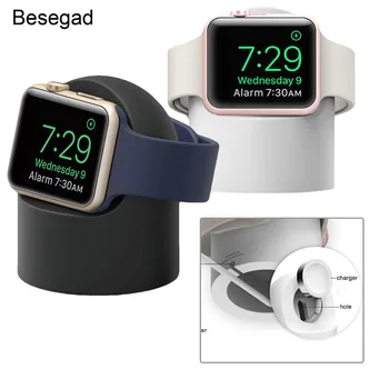 

Besegad Soft Silicone Magnetic Wireless Charger Charging Stand Dock for Apple Watch iWatch i Wach iWach Series 1 2 3 4 Gadgets