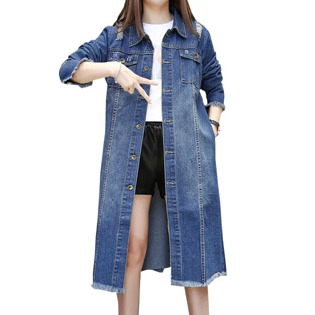 long denim trench coat