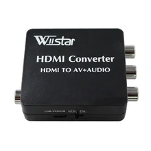 Лучшее решение VX8812 HDMI2AV конвертер HDMI К AV конвертер Поддержка SPDIF коаксиальный аудио NTSC PAL Video HDMI TO 3RCA адаптер