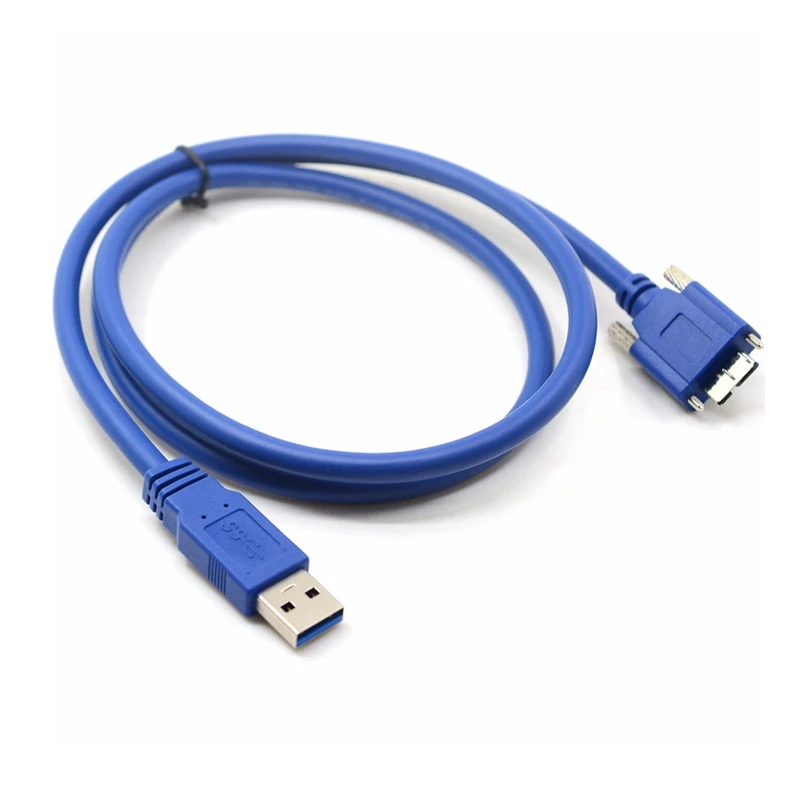 

NEW USB 3.0 Camera cable A Male To Micro B Male extension USB3.0 AM - MicroB DATA Cable Blue with Locking Screws 0.6m 1m 2m 3m