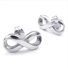 1 пара женские серебряные серьги-гвоздики из нержавеющей стали Love Infinity
