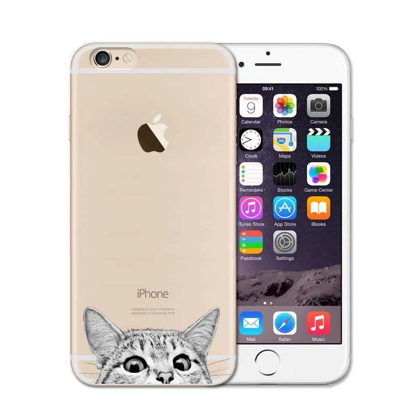 Cartoon Animal Bull Terrier French Bulldog Soft silicon TPU Phone Case For iPhone 5 5S SE 6 6S 6Plus 7 7Plus 8 8Plus X Cover Cat