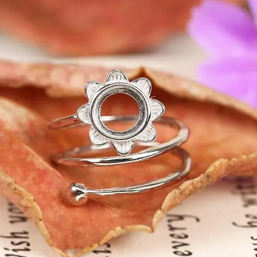 6.5x6.5mm Round Shape 925 Sterling Silver Semi Mount Ring Jewelry Free Shipping