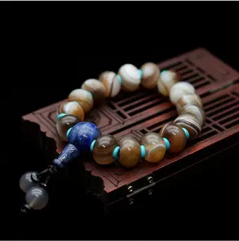

Original Natural Agate Bracelet Tibetan Striped Agate Abacus Beads Bracelet ab28#