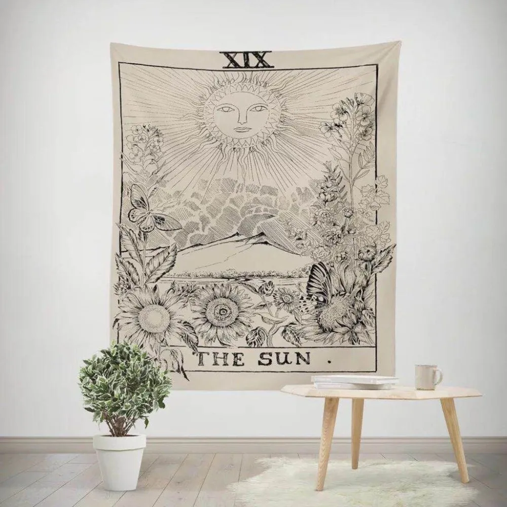 

Star Sun Moon Peach Skin Velvet Print Tapestry Blanket Towel Yoga Mat Psychedelic Tapestry