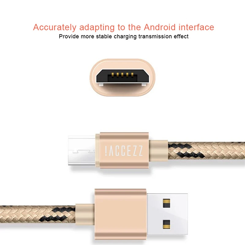 ! Кабель USB ACCEZZ для передачи данных зарядный кабель Micro Samsung Galaxy S7 S6 Edge Huawei Xiaomi Redmi
